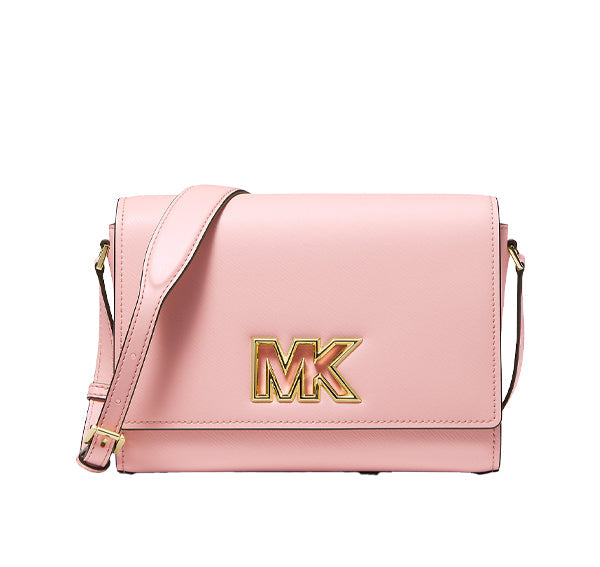 Michael Kors Women's Mimi Medium Leather Messenger Bag Powder Blush