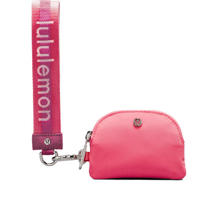 lululemon Unisex Dual Pouch Wristlet Washed Mauve Sakura Pink White