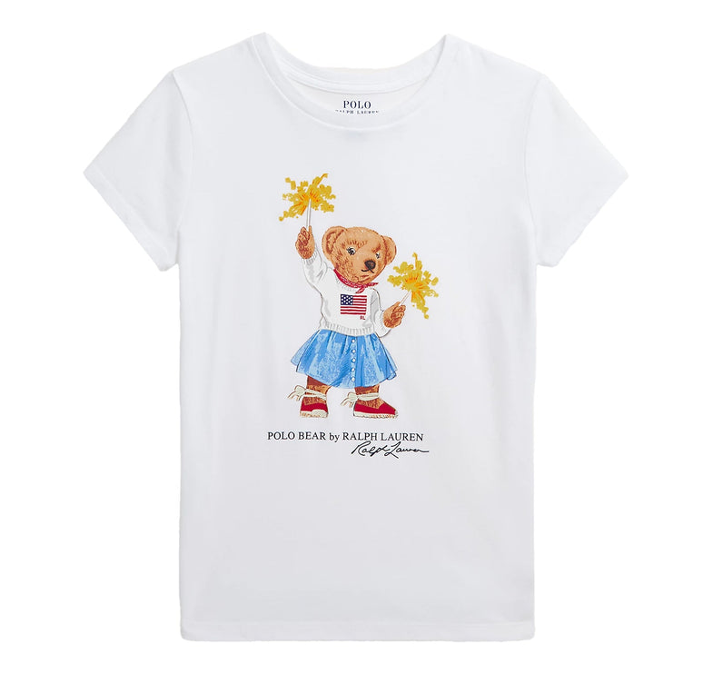 Polo Ralph Lauren Girl's Polo Bear Cotton Jersey Tee White