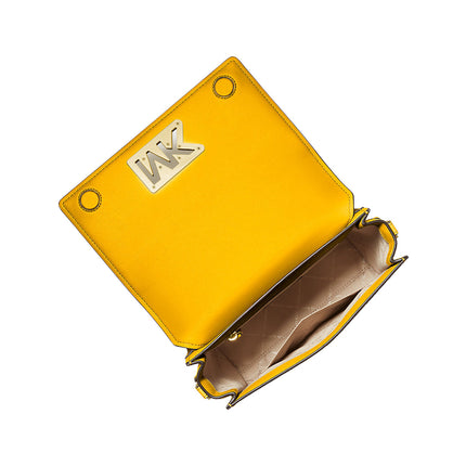 Michael Kors Women's Mimi Medium Leather Messenger Bag Jasmine Yellow