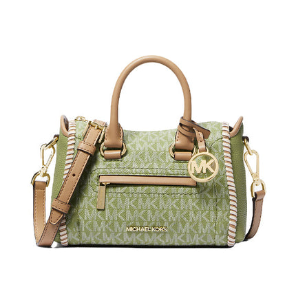 Michael Kors Women's Carine Extra-Small Signature Logo Satchel Lt Sage Multi