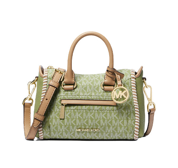 Michael Kors Women's Carine Extra-Small Signature Logo Satchel Lt Sage Multi