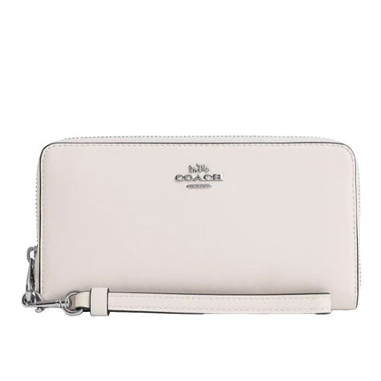 Coach Women's Long Zip Around Wallet Silver/Chalk