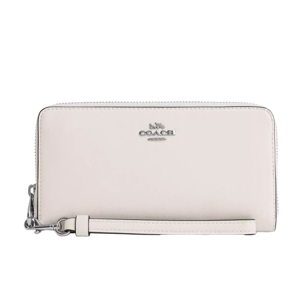 Coach Women's Long Zip Around Wallet Silver/Chalk