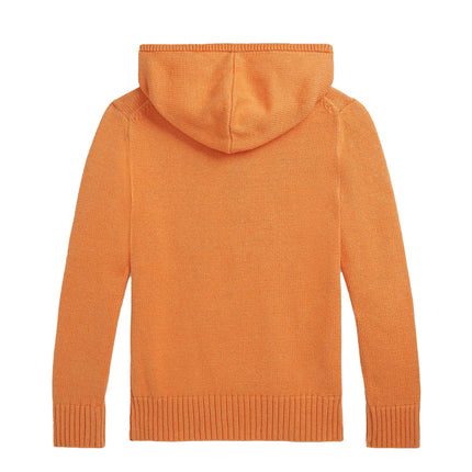 Polo Ralph Lauren Boy's Polo Bear Cotton Hooded Sweater May Orange