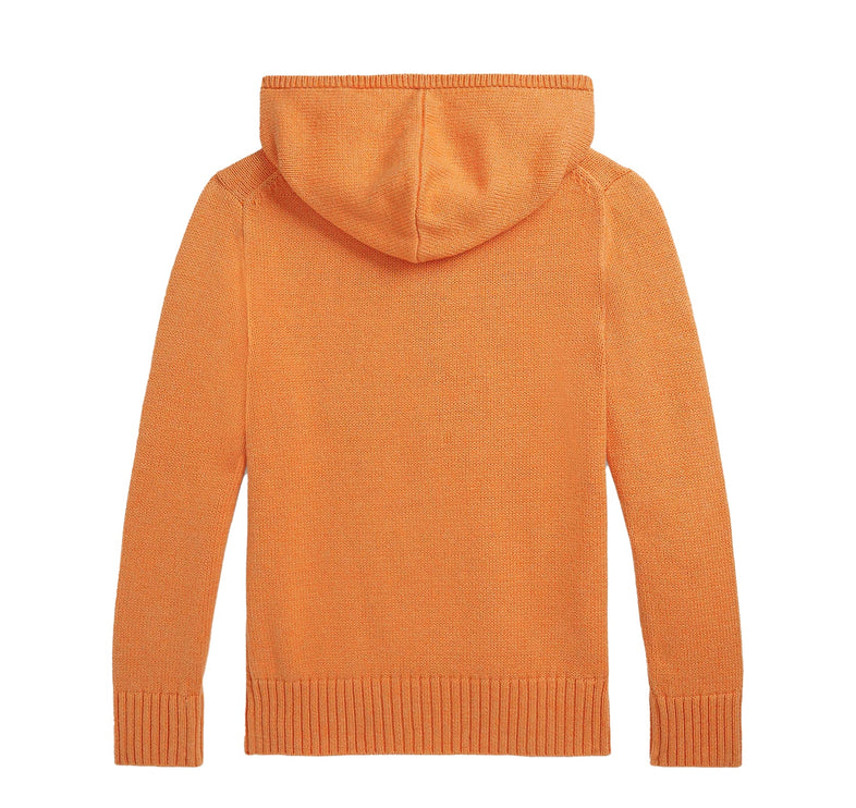 Polo Ralph Lauren Boy's Polo Bear Cotton Hooded Sweater May Orange