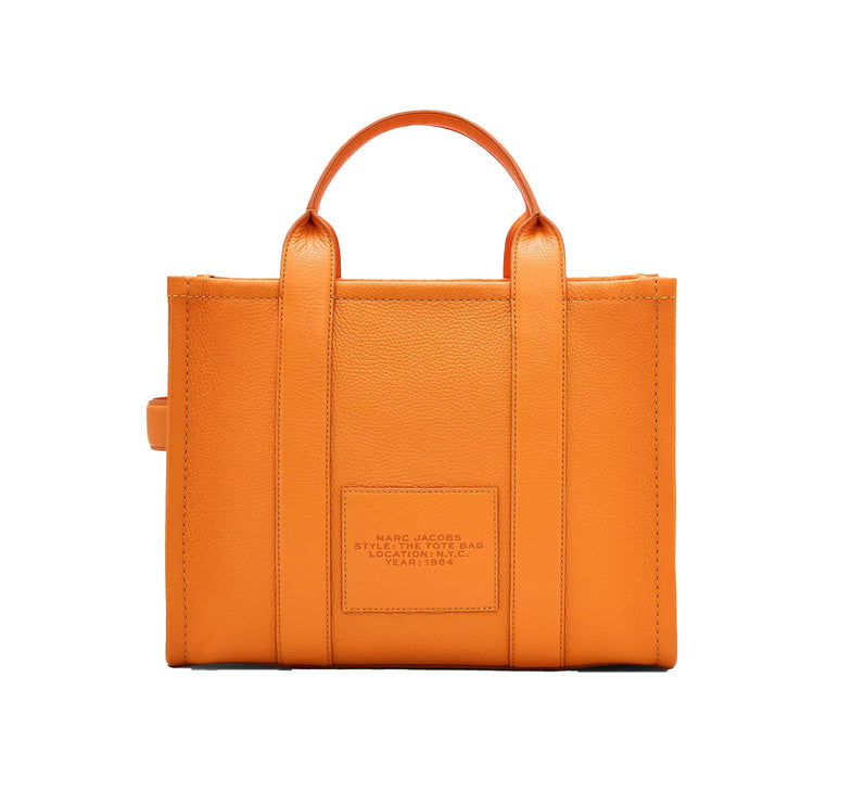 Marc Jacobs Women's The Leather Medium Tote Bag Tangerine