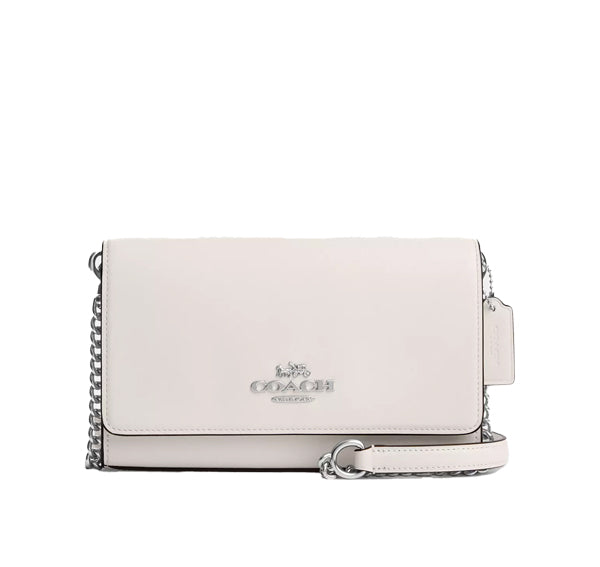 Coach Women's Flap Clutch Crossbody Silver/Chalk