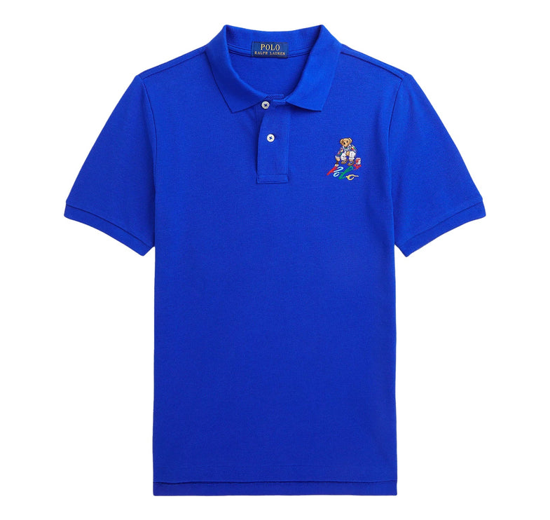 Polo Ralph Lauren Boy's Polo Bear Cotton Mesh Polo Shirt Sapphire Blue