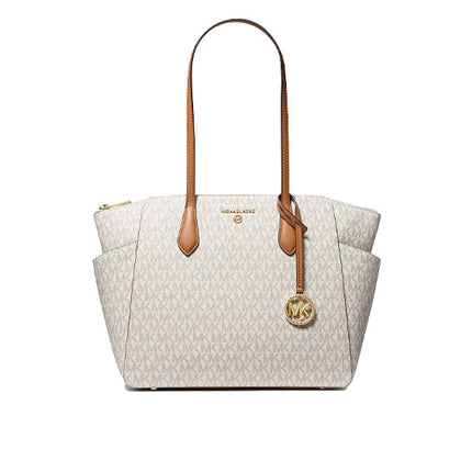 Michael Kors Women's Marilyn Medium Logo Tote Bag Vanilla Acorn