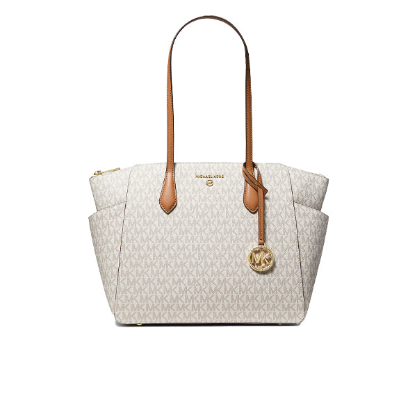 Michael Kors Women's Marilyn Medium Logo Tote Bag Vanilla Acorn