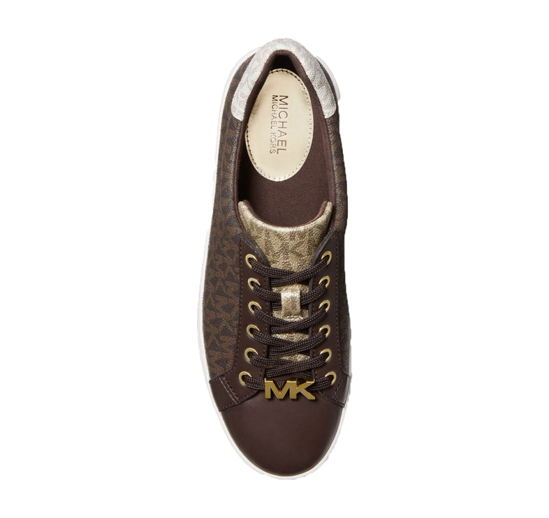 Michael Kors Women's Poppy Color Block Logo Sneaker Brown - Ready to Ship