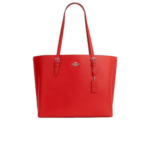 Coach Women's Mollie Tote Bag Silver/Miami Red