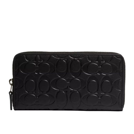 Coach Women's Accordion Wallet In Signature Leather Gunmetal/Black