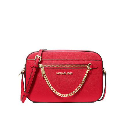 Michael Kors Women's Jet Set Large Saffiano Leather Crossbody Bag Bright Red