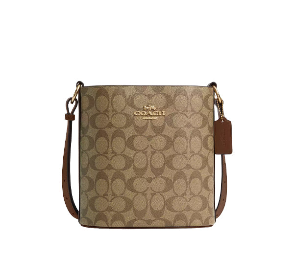 Coach Women's Sophie Bucket Bag In Signature Canvas Gold/Khaki Saddle 2