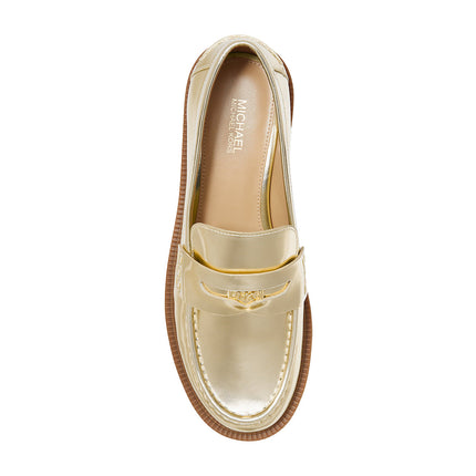 Michael Kors Women's Eden Metallic Leather Loafer Pale Gold