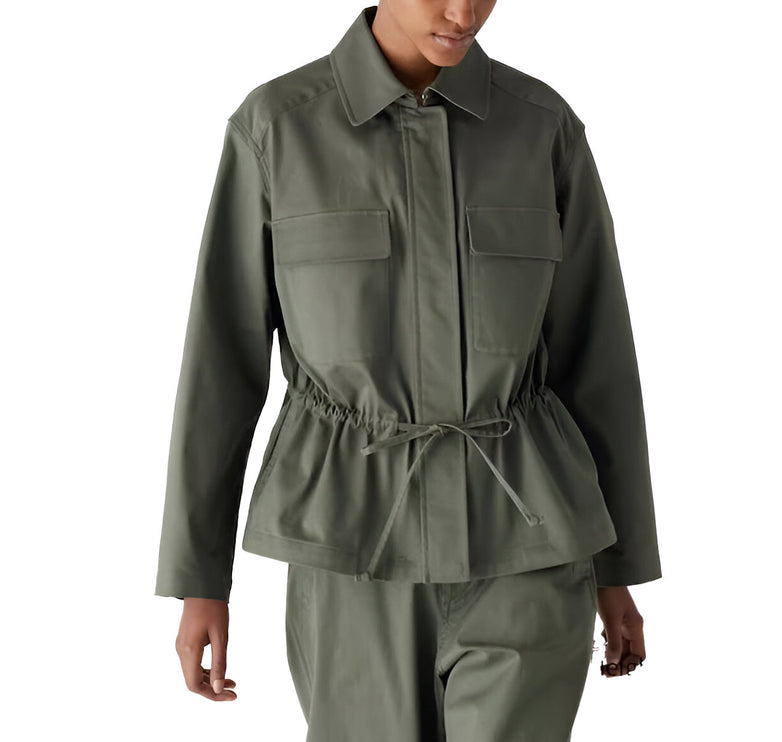 Uniqlo Women's Cotton Drawstring Jacket Olive