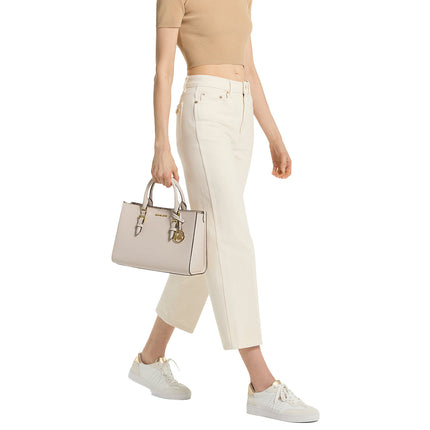 Michael Kors Women's Charlotte Medium Saffiano Leather 2-in-1 Tote Bag Lt Cream