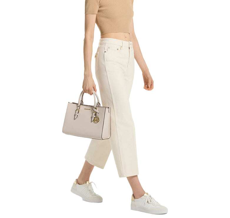 Michael Kors Women's Charlotte Medium Saffiano Leather 2-in-1 Tote Bag Lt Cream