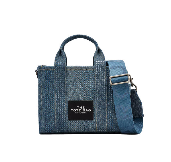 Marc Jacobs Women's The Crystal Denim Small Tote Bag Blue