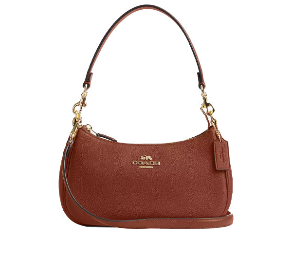 Coach Women's Teri Shoulder Bag With Tooling Gold/Redwood Multi