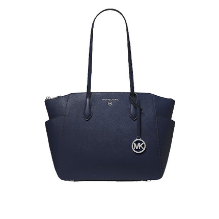 Michael Kors Women's Marilyn Medium Saffiano Leather Tote Bag Navy