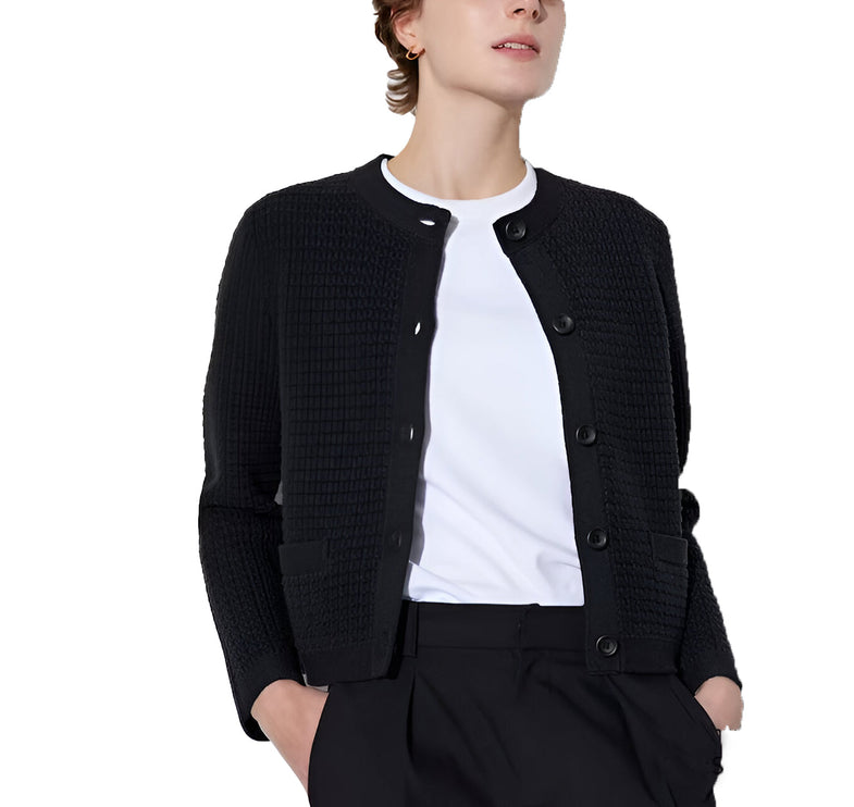 Uniqlo Women's Knitted Short Jacket 09 Black