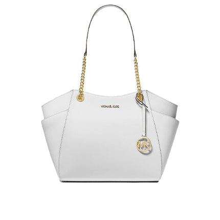 Michael Kors Women's Jet Set Large Saffiano Leather Shoulder Bag Optic White