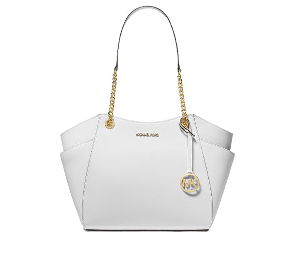 Michael Kors Women's Jet Set Large Saffiano Leather Shoulder Bag Optic White