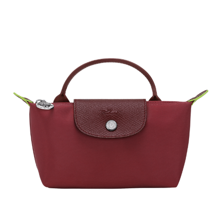 Longchamp Women's Le Pliage Green Pouch With Handle Pomegranate
