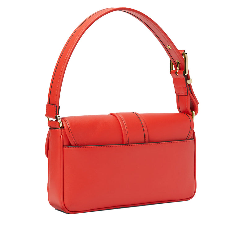 Michael Kors Women's Colby Medium Leather Shoulder Bag Spiced Coral