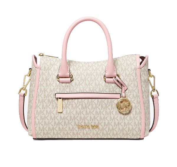 Michael Kors Women's Carine Medium Logo Satchel Powder Blush