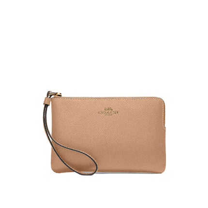 Coach Women's Corner Zip Wristlet Gold/Taupe