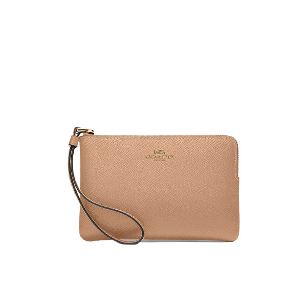 Coach Women's Corner Zip Wristlet Gold/Taupe