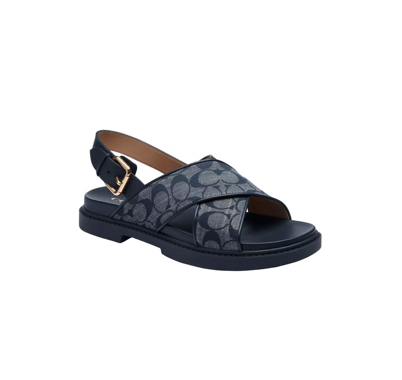 Coach Women's Fraser Sandal In Signature Chambray Midnight Navy