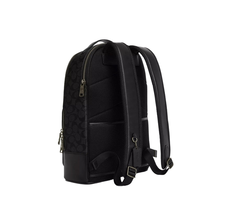 Coach Women's Ethan Backpack In Signature Canvas Gunmetal/Black/Black