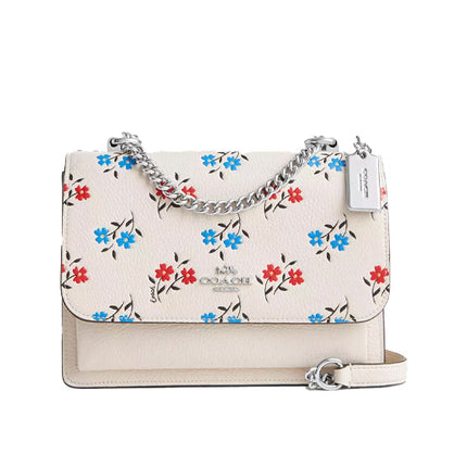 Coach Women's Klare Crossbody Bag With Floral Print Silver/Chalk Multi