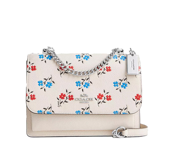 Coach Women's Klare Crossbody Bag With Floral Print Silver/Chalk Multi