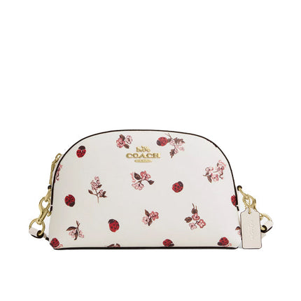 Coach Women's Madi Crossbody With Ladybug Floral Print Gold/Chalk Multi