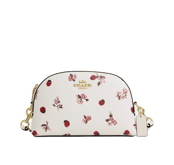 Coach Women's Madi Crossbody With Ladybug Floral Print Gold/Chalk Multi