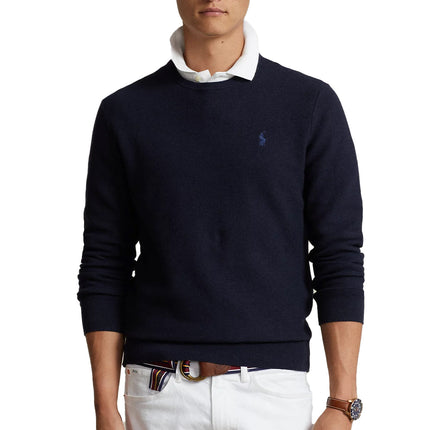 Polo Ralph Lauren Men's Textured Cotton Crewneck Sweater Navy Htr