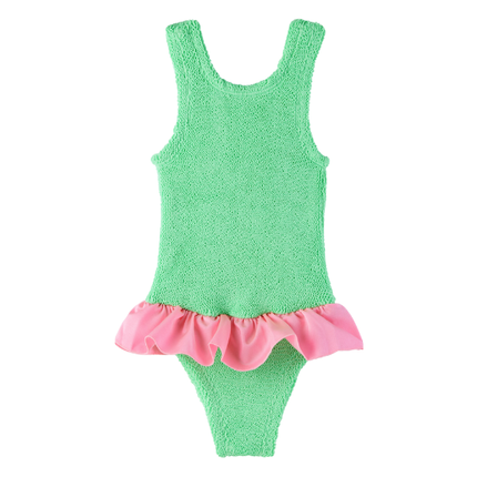 HUNZA G Baby Green & Pink Duo Denise Swim