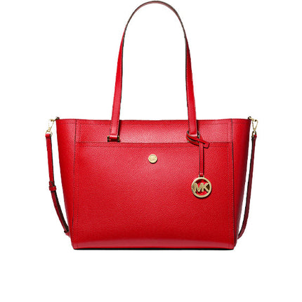 Michael Kors Women's Maisie Large Pebbled Leather 3-in-1 Tote Bag Bright Red