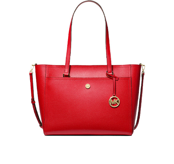 Michael Kors Women's Maisie Large Pebbled Leather 3-in-1 Tote Bag Bright Red