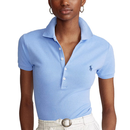 Polo Ralph Lauren Women's Slim Fit Stretch Polo Shirt Harbor Island Blue