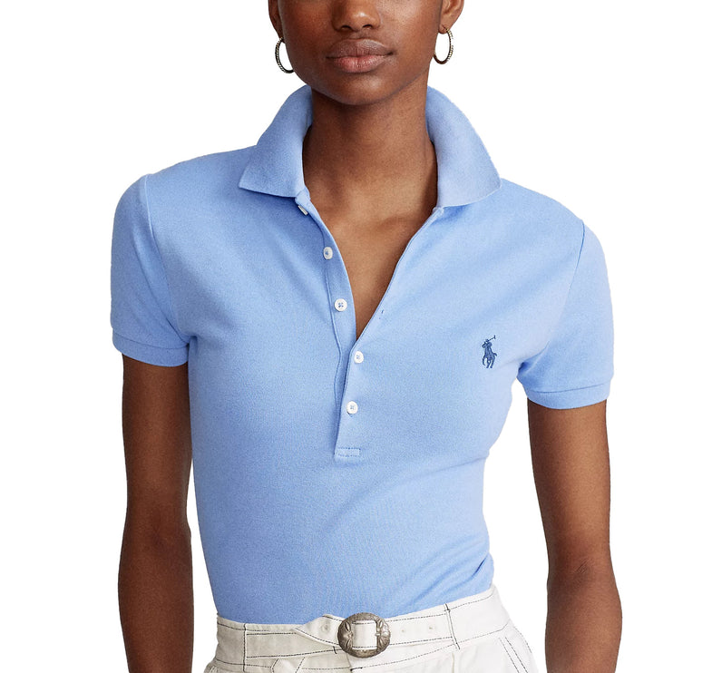 Polo Ralph Lauren Women's Slim Fit Stretch Polo Shirt Harbor Island Blue