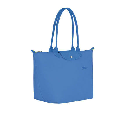 Longchamp Women's Le Pliage Green L Tote Bag Cornflower Recycled Canvas