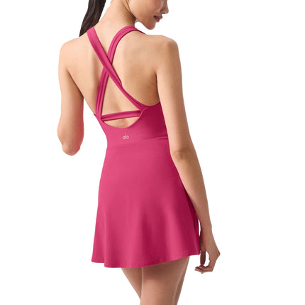 Alo Yoga Women's Alosoft Backspin Dress Pink Summer Crush