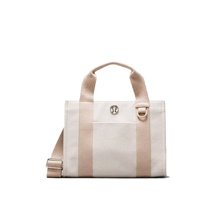 lululemon Unisex Two Tone Canvas Tote Bag Mini 4.5L Mojave Tan/Light Ivory